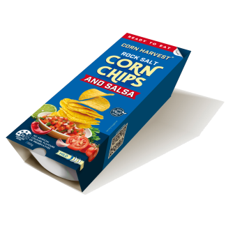 CORN HARVEST Corn Chips and Salsa - Rock Salt 100g x 60 - MEGA pack
