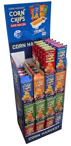 CORN HARVEST Display Bin Corn Chips & Salsa 80 pack singles loose