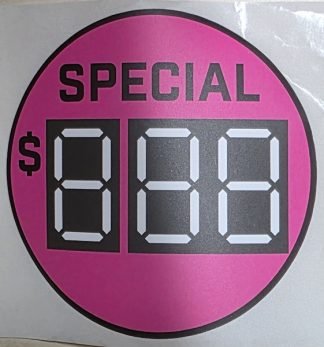 Pink 7 segment 15 cm special sticker
