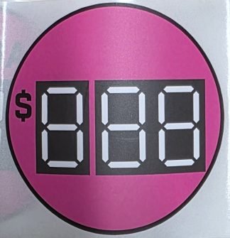 Pink 7 segment 15 cm price sticker